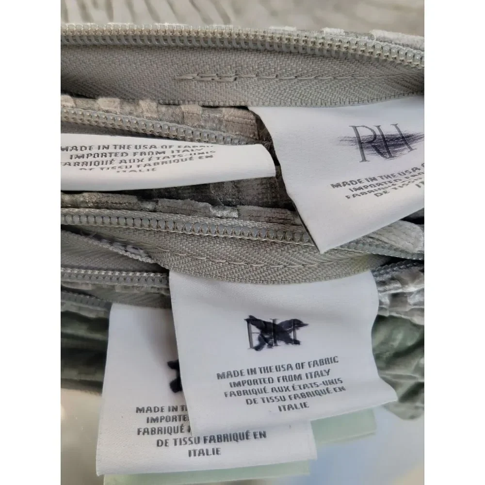 4 Restoration‎ Hardware Ratti Hand-Screened Velvet Pillow Covers Silver